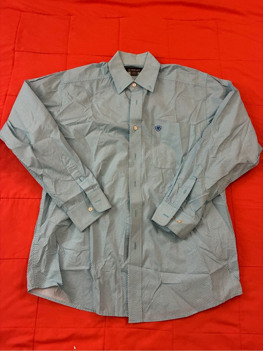 Ariat Shirt Mens Medium Geometric Wrinkle Free Long Sleeve Button Down